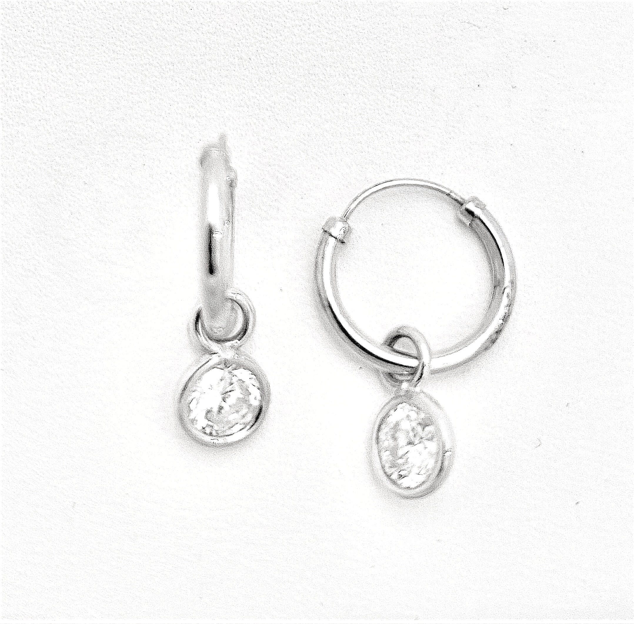 White topaz drop earrings