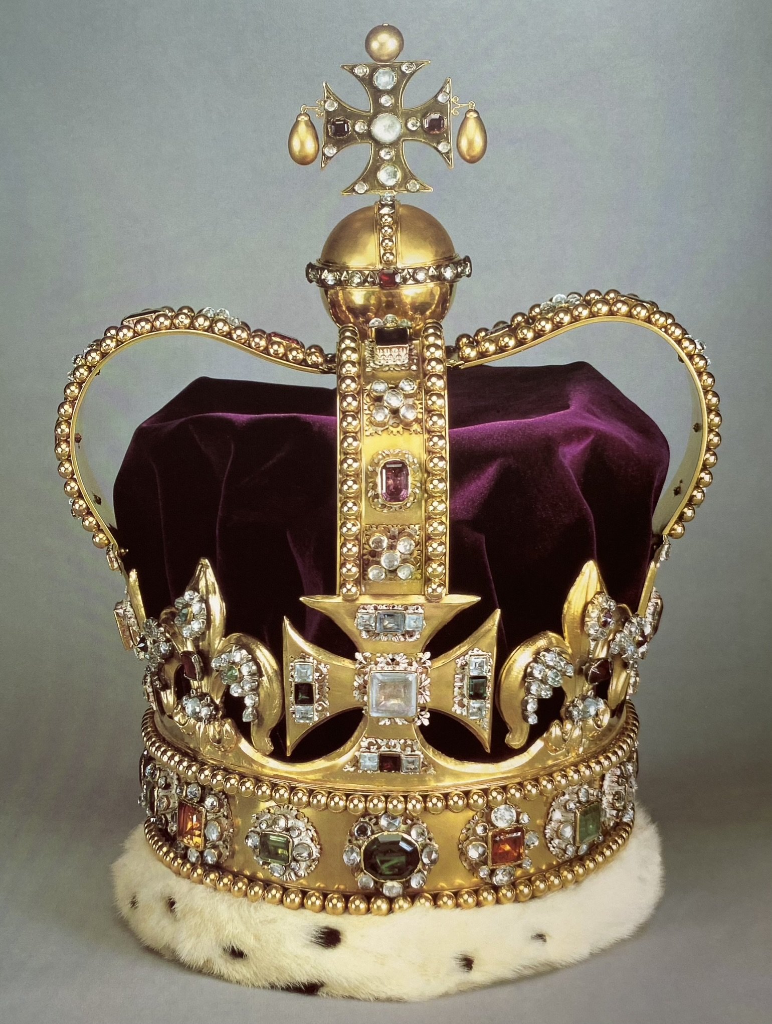 St. Edward's Crown made of solid gold, with removable gems.
