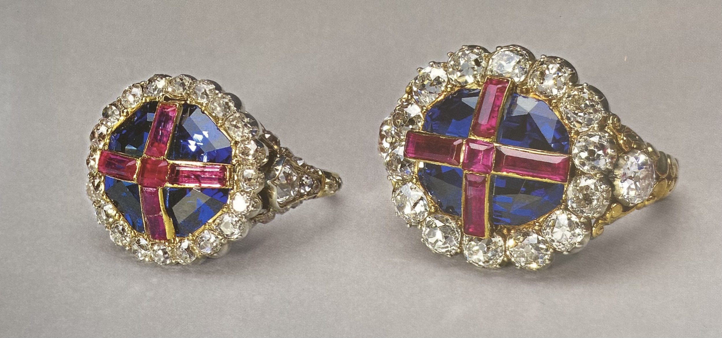 Queen Victoria’s little Coronation Ring on left, with the Coronation Ring of her uncle King William IV on right