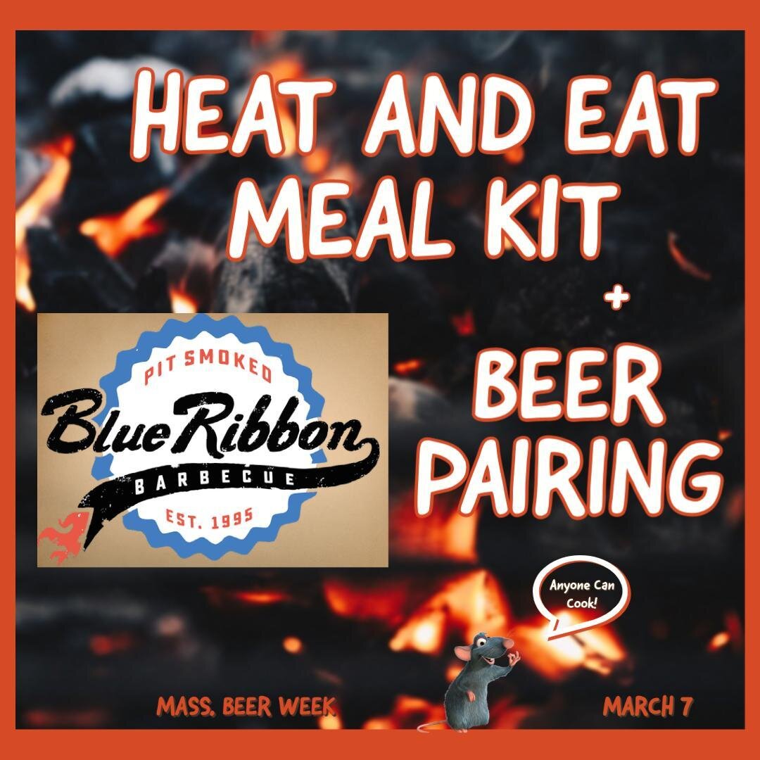 Mass Beer Week is almost upon us - Grab our BBQ meal kit with @blueribbonbbq and enjoy a great mix pack of the best freshly canned beers we've got this Sunday to celebrate! Sales end Sat at 3 pm, link in bio to order!⠀
⠀
#massbeerweek #freshbeer #cra
