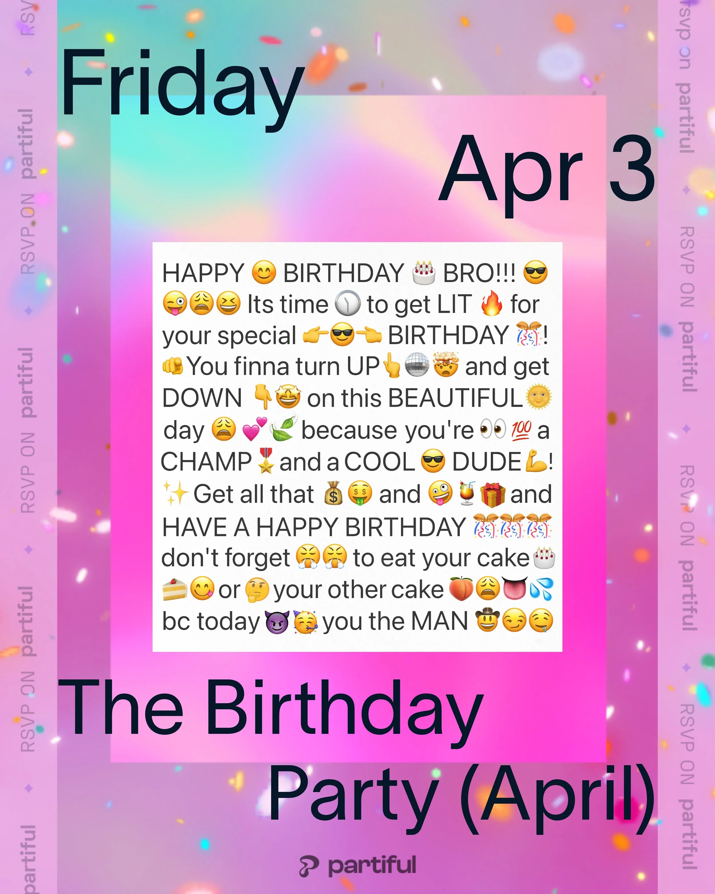 The Birthday Party (April)