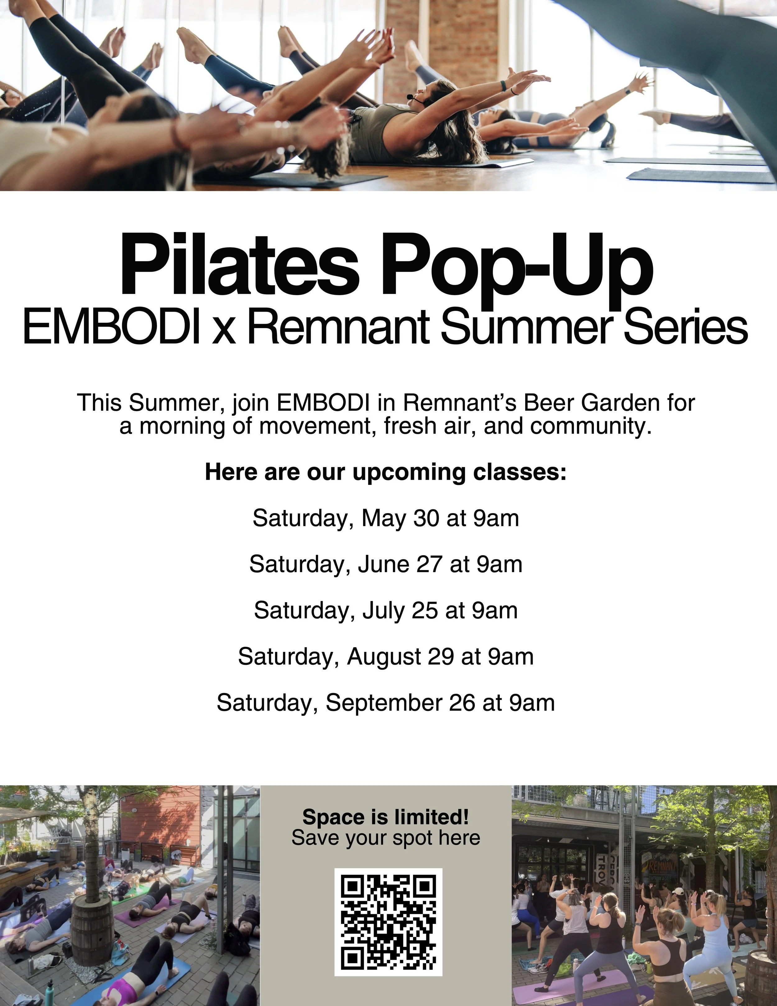 Beer Garden Pilates with EMBODI