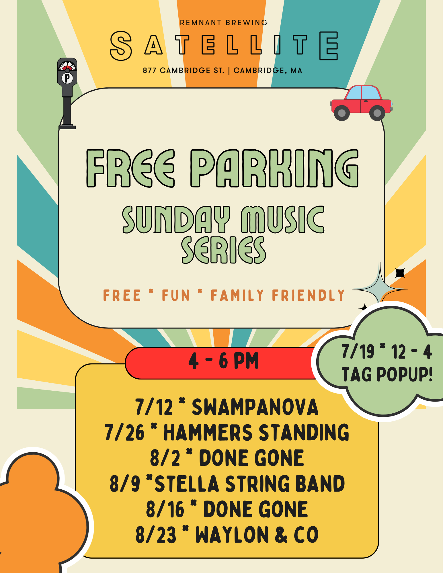 FREE PARKING [Live Music on Sundays] ft HAMMER STANDING