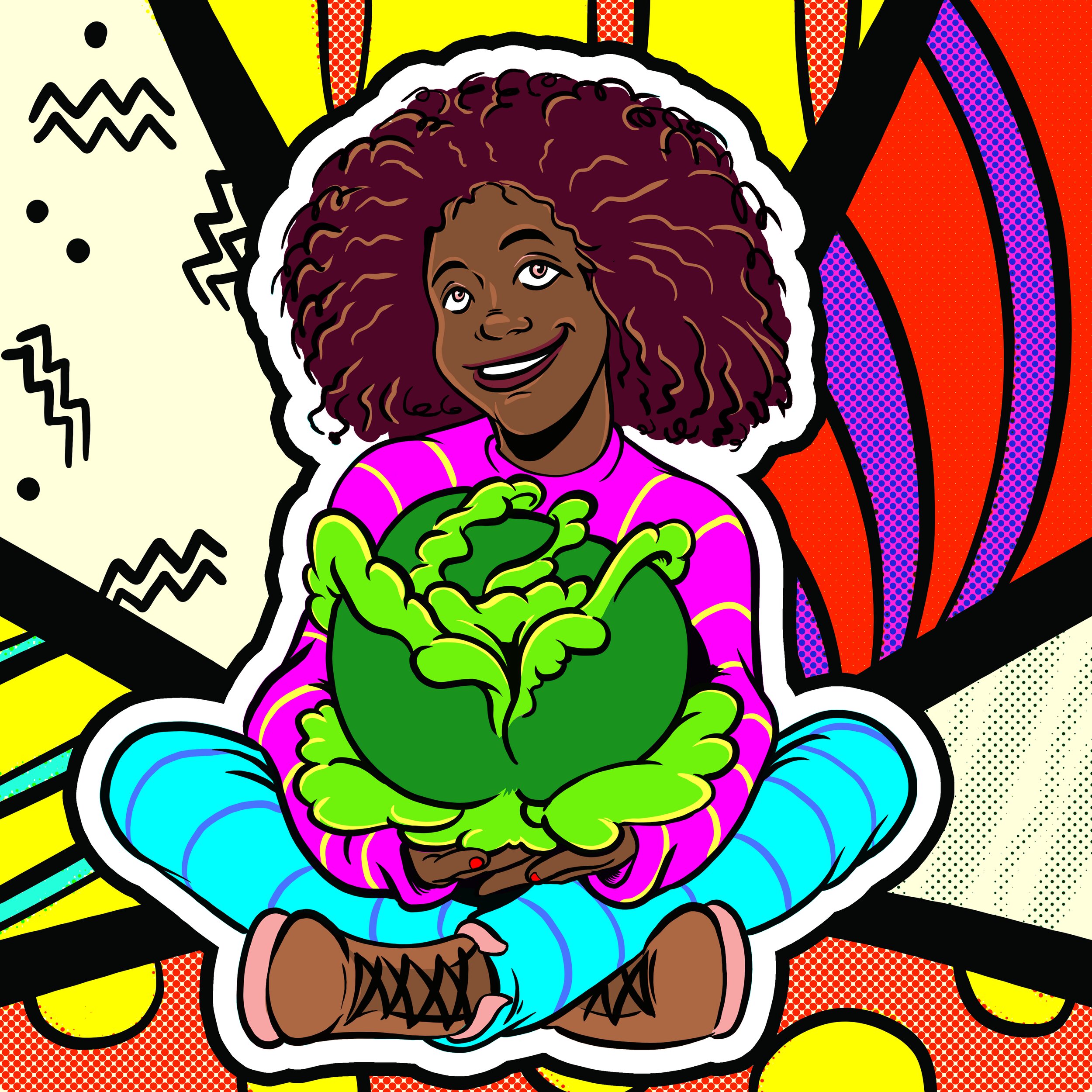 Concept art for an educational book series called SciPop. Designed a BIPOC character to replace the original.