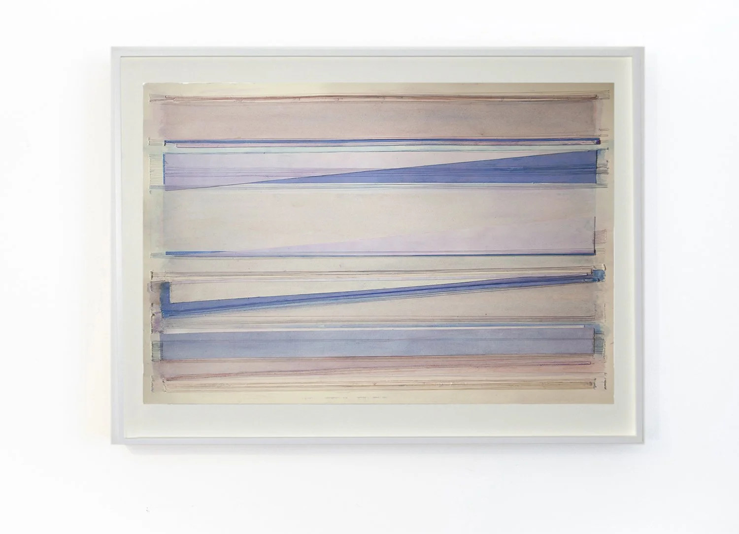 Soft Bruise, 2026. Acrylic ink, watercolor, dyed silk, metallic thread and pencil on paper,
74 x 91 cm | 29 x 36 inches (framed)
