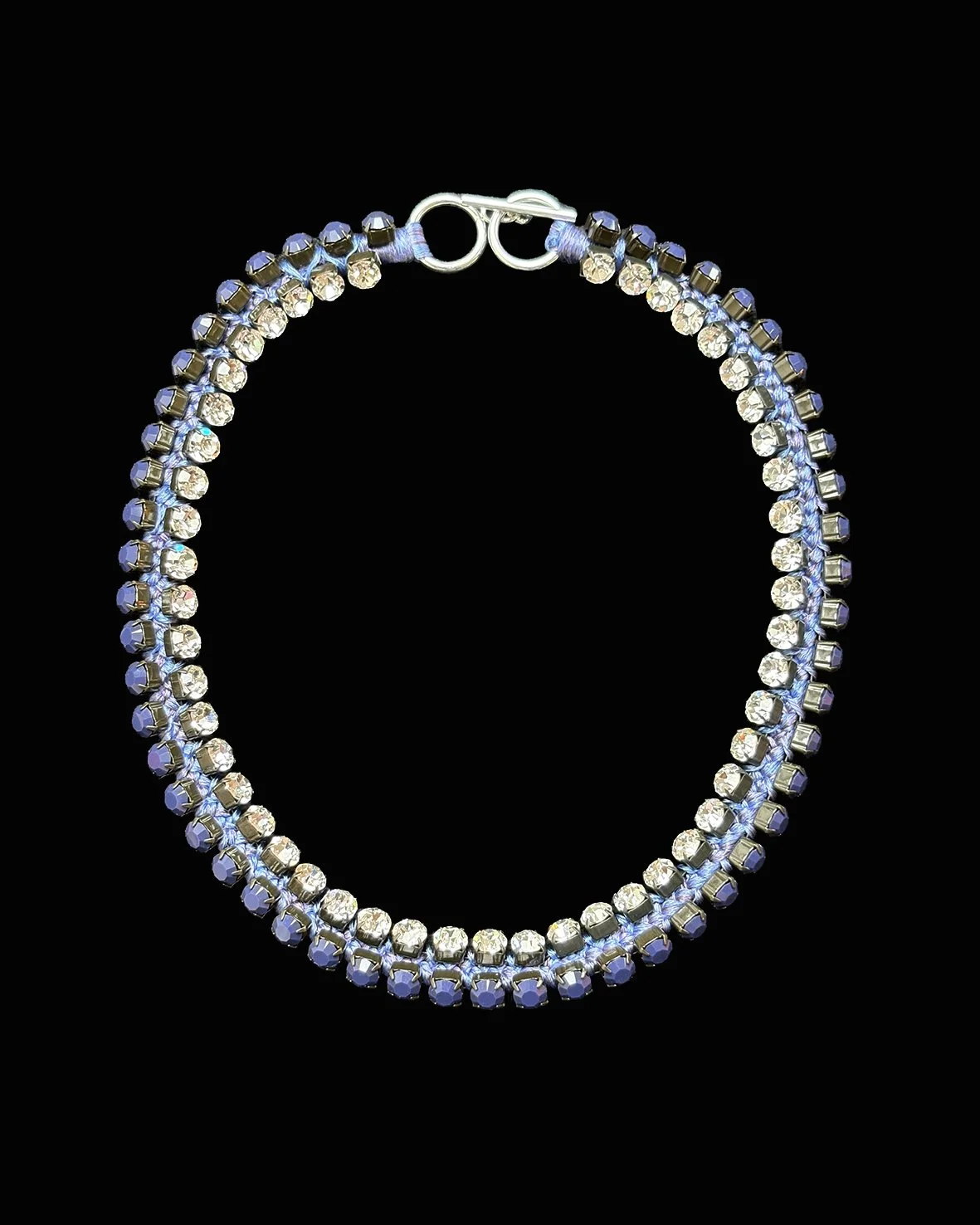 Braided Crystal Necklace in Blue