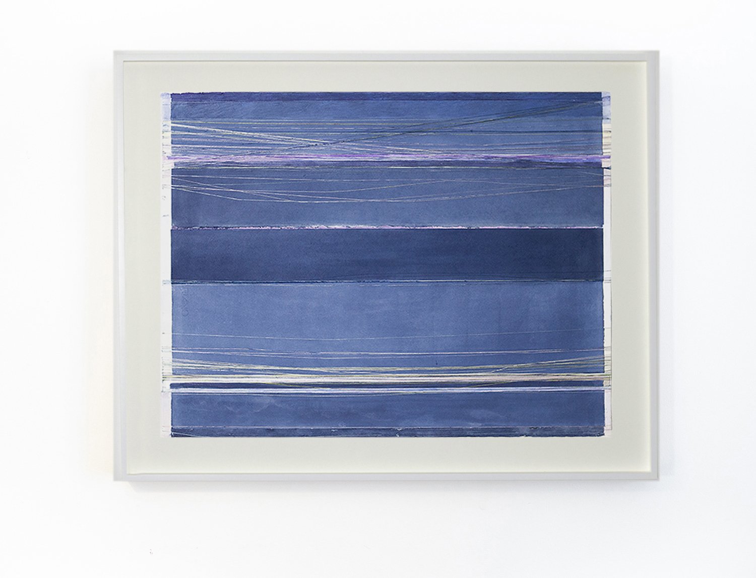 Rear View, 2025. Acrylic ink, watercolor, dyed silk, metallic thread and pencil on paper,
74 x 91 cm | 29 x 36 inches (framed)