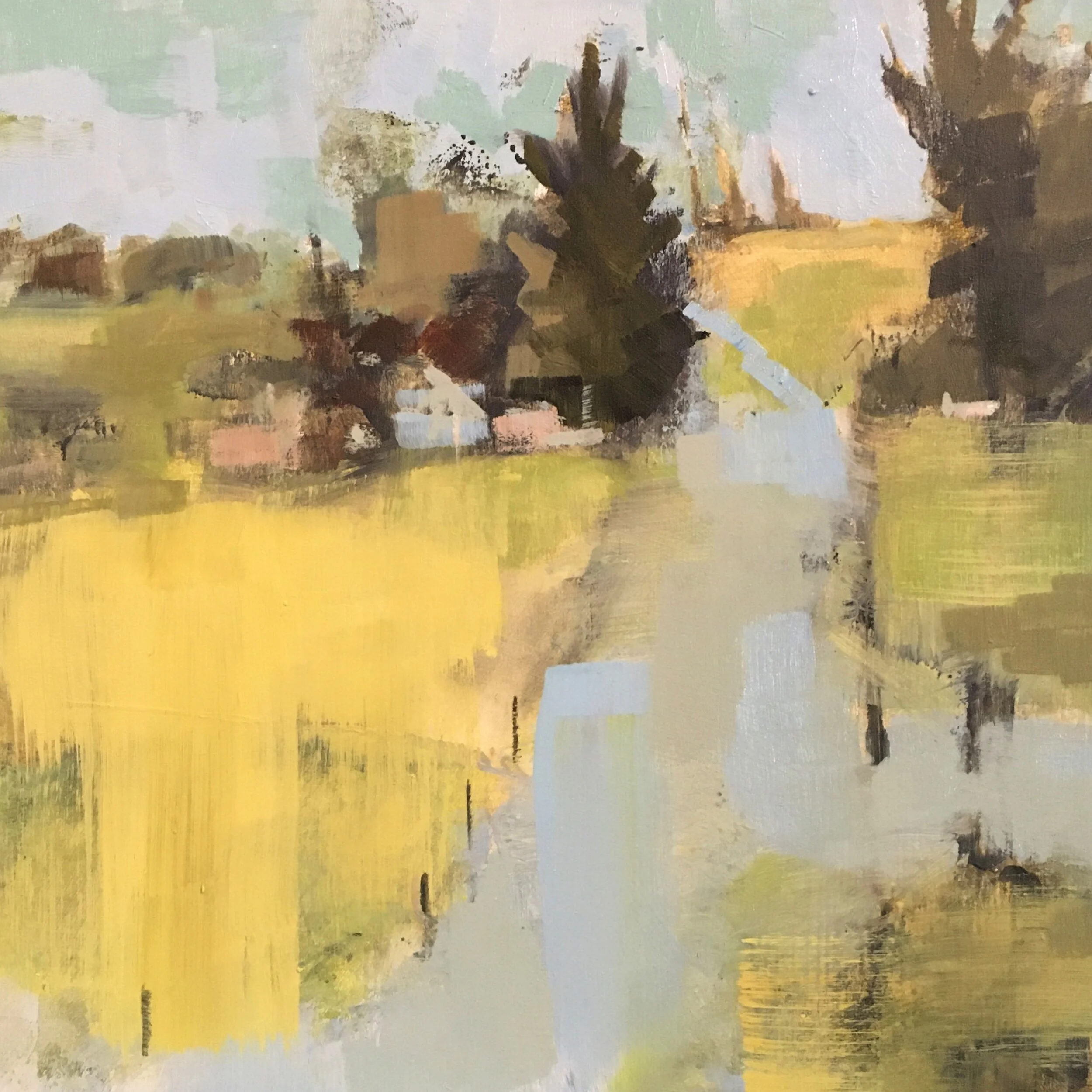 Lancaster at the End Of March, 8x10, oil 2021