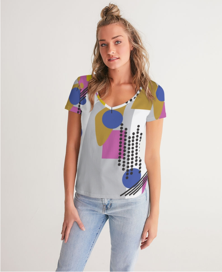 MODERN ABSTRACT COLLECTION Women's V-Neck Tee
