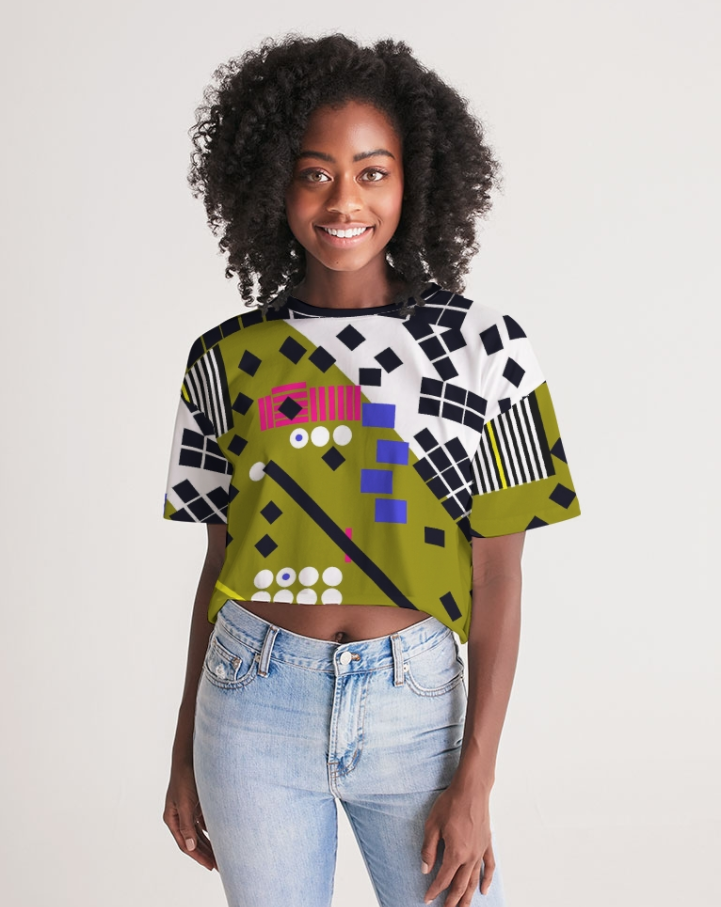 MODERN ABSTRACT COLLECTION Women's Lounge Cropped Tee