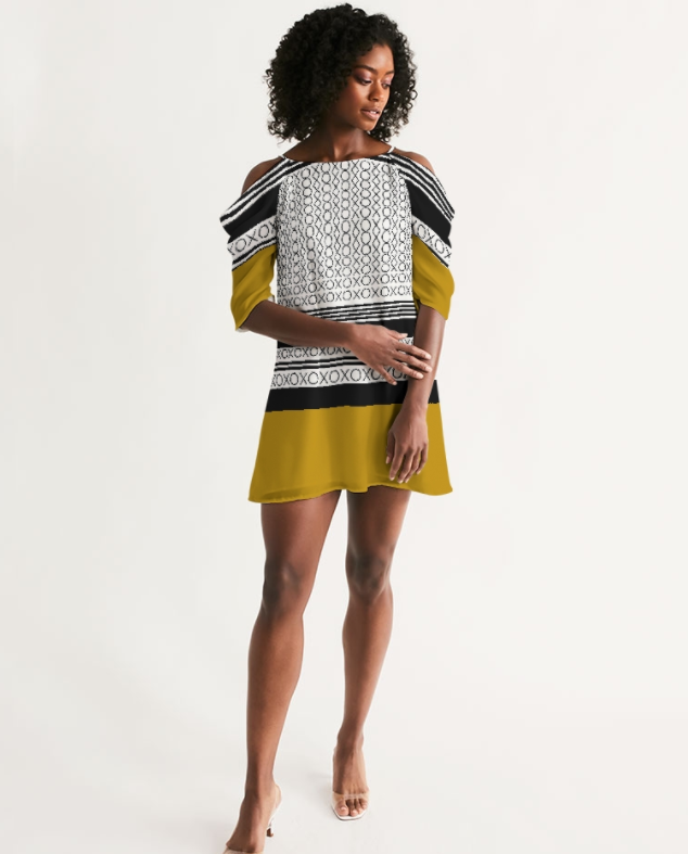 Rea Women's Open Shoulder A-Line Dress