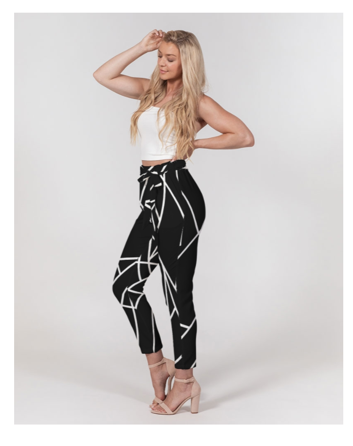 The Black & White Collection Anton Women's Belted Tapered Pants