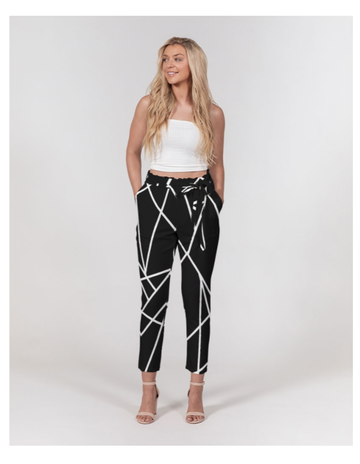The Black & White Collection Anton Women's Belted Tapered Pants