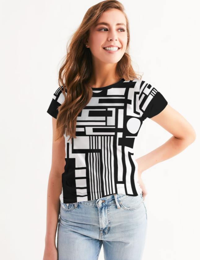 The Black And White Rayline Women's Tee
