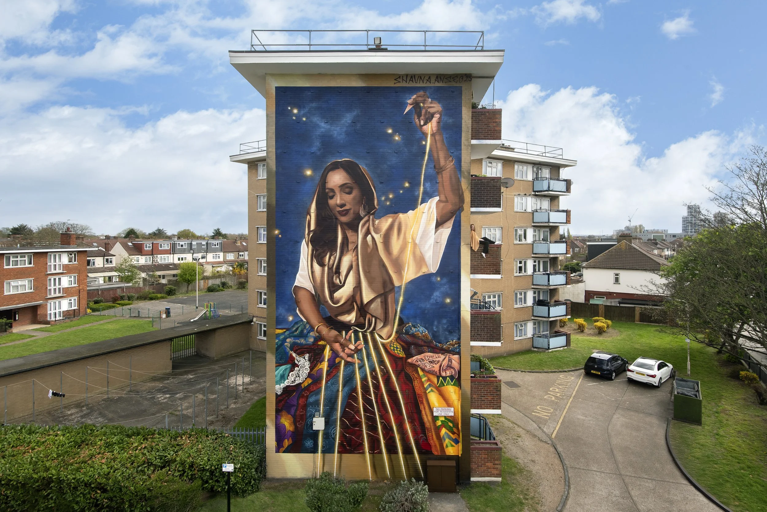 The Weaver | Myths & Legends I (2025) (c) Street Art Atlas / @streetartatlas - Commissioned by Redbridge Council