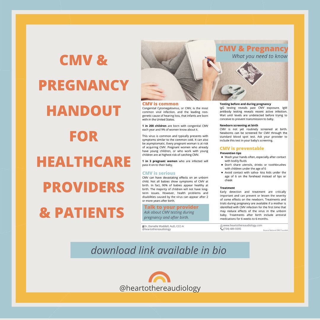 &ldquo;Congenital Cytomegalovirus, or CMV, is the most common viral infection, and the leading non-genetic cause of hearing loss, that infants are born with in the United States. Every pregnant woman is at risk of acquiring CMV. And only 9% of women 