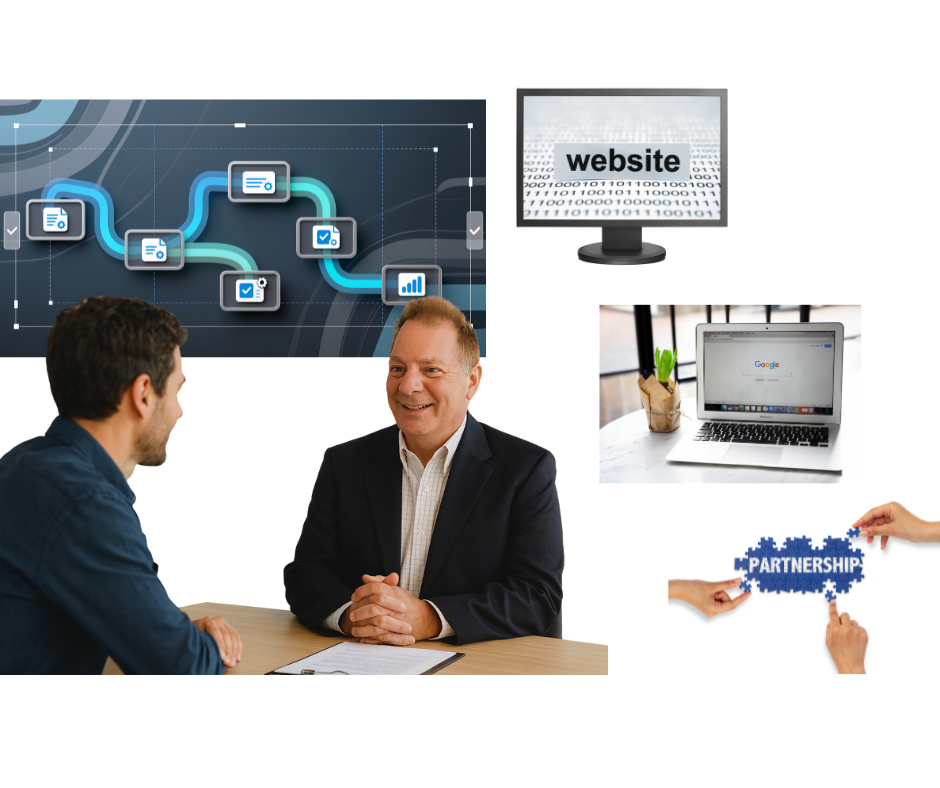 Brett Simon, small business consultant in Greensboro, NC working with a small business owner