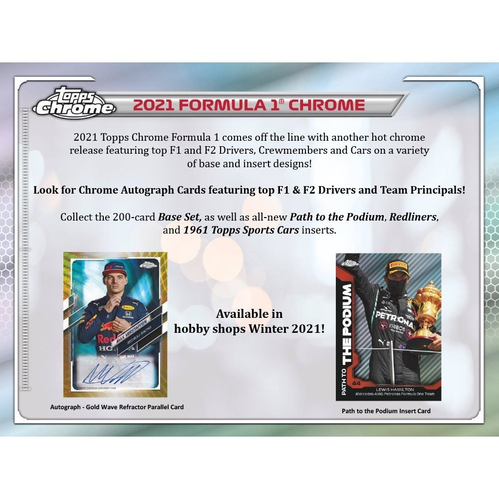 Preorder 2021 Topps Chrome Formula 1 Hobby Box — SOCCER CARDS UNITED