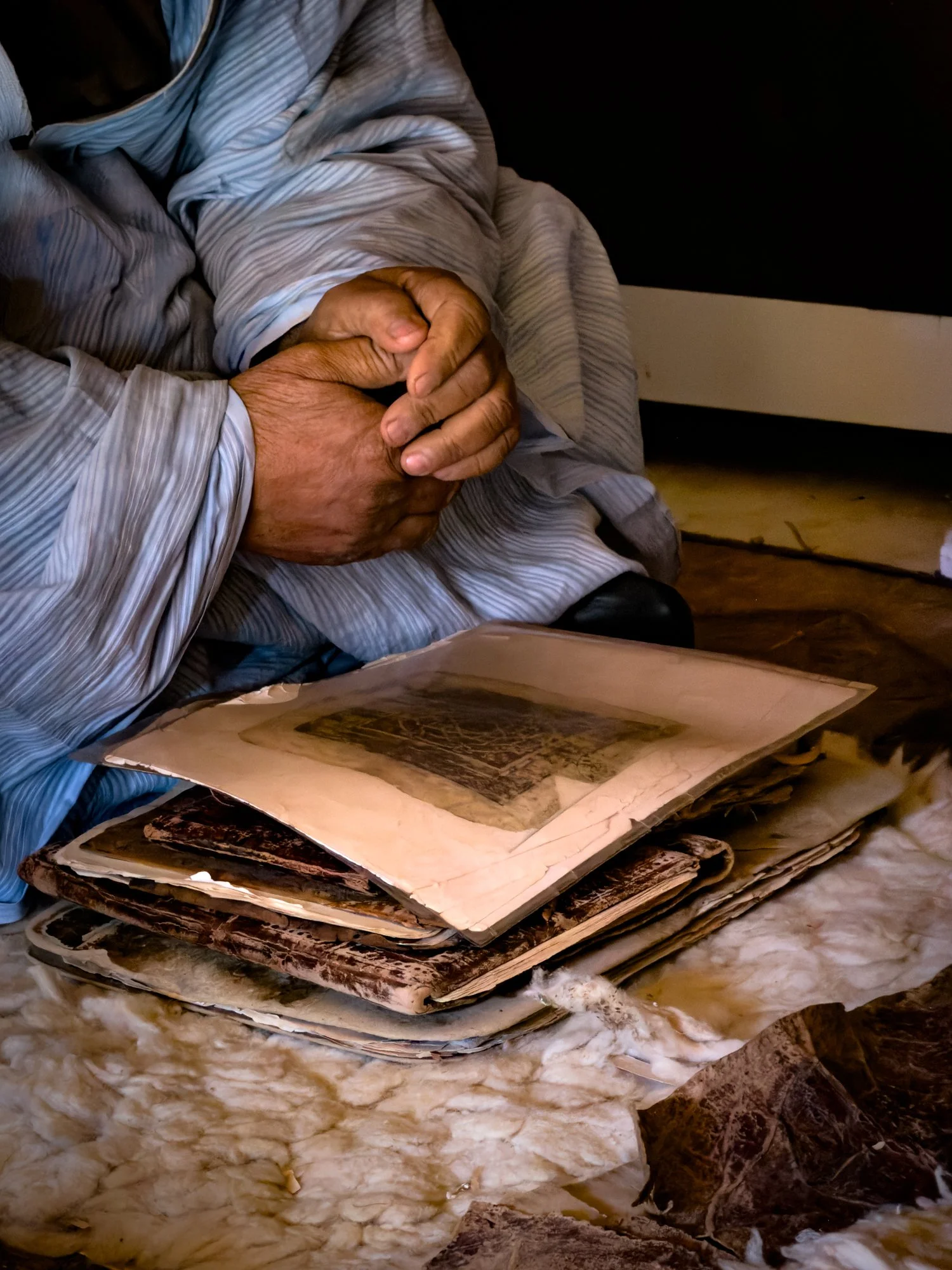 Ancient Islamic
manuscripts in libraries in Chinguetti a UNESCO World Heritage Site.