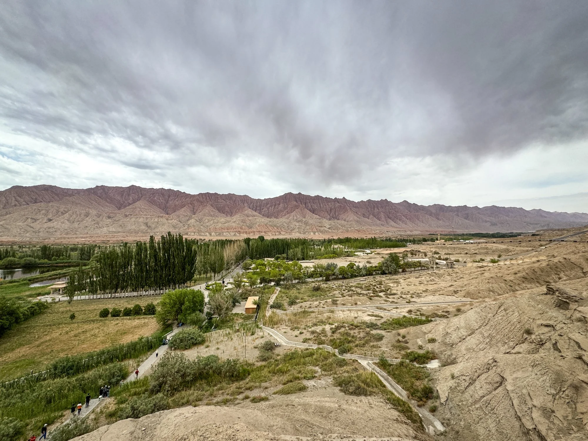 View from the caves over the oasis