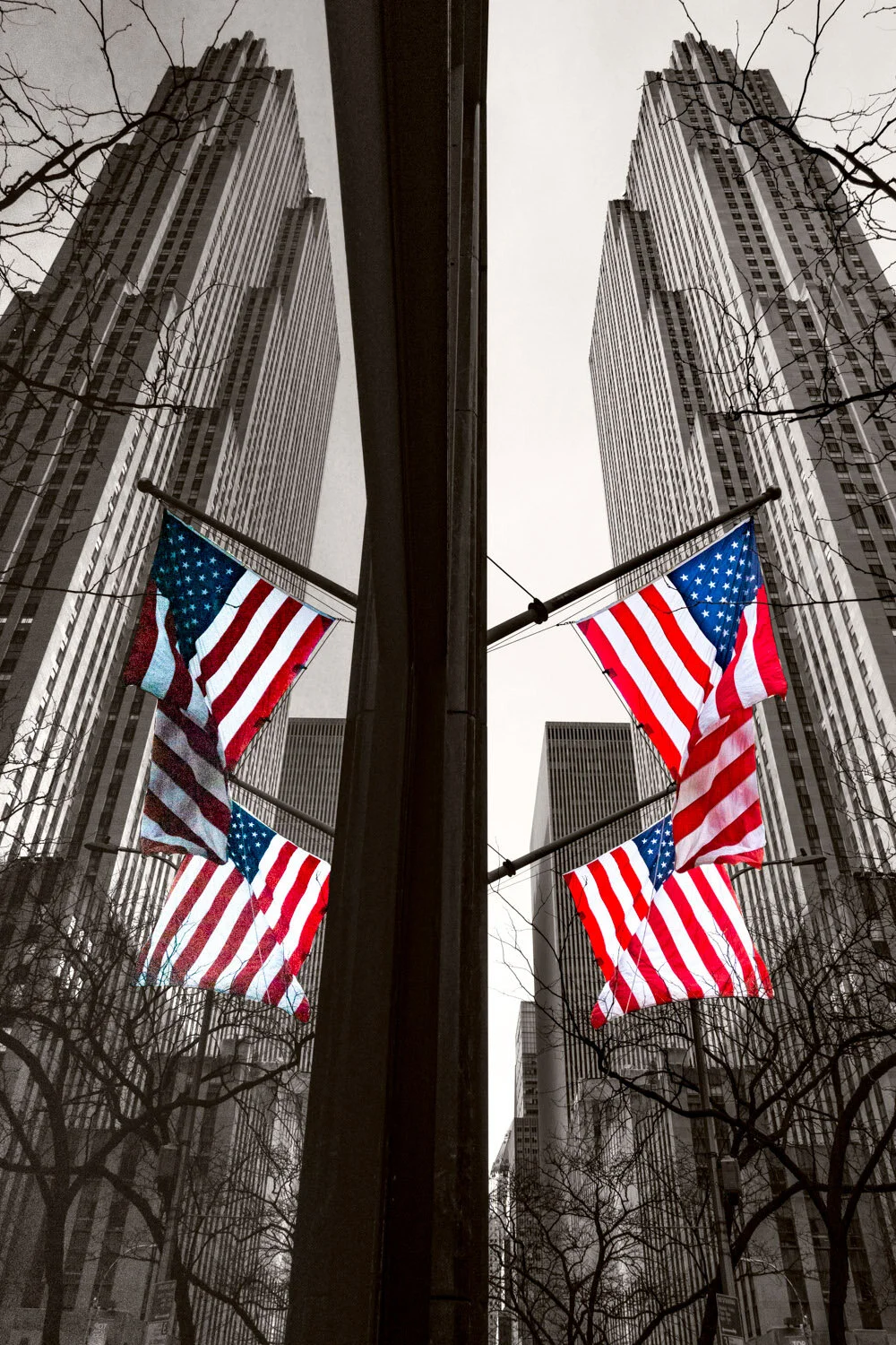 Red, white and blue American Flag, New York City        [Order Ref: NY 019]
