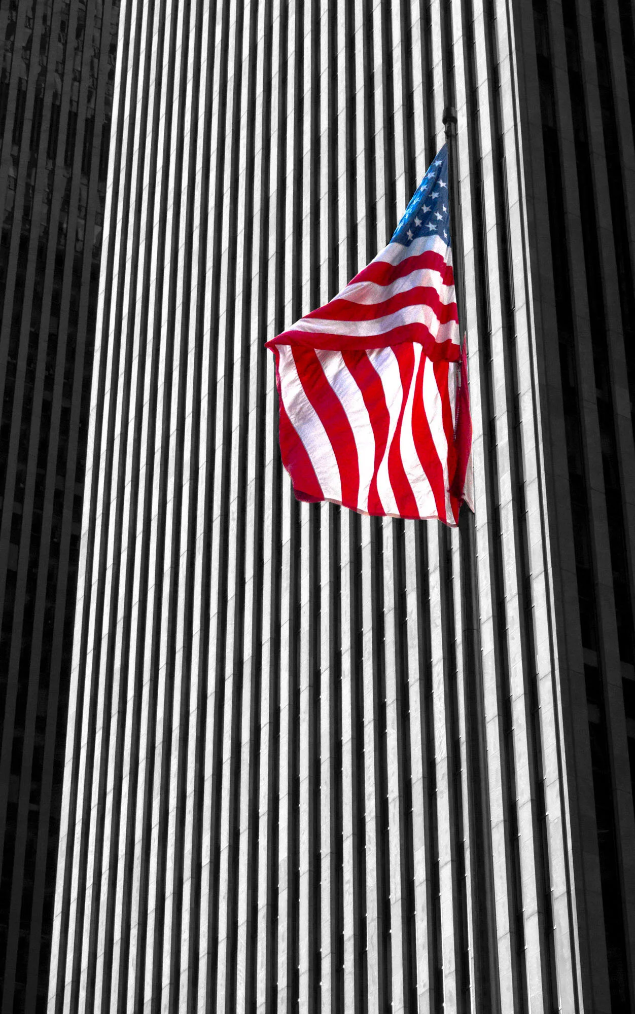 Red, white and blue American Flag, New York City        [Order Ref: NY 017]