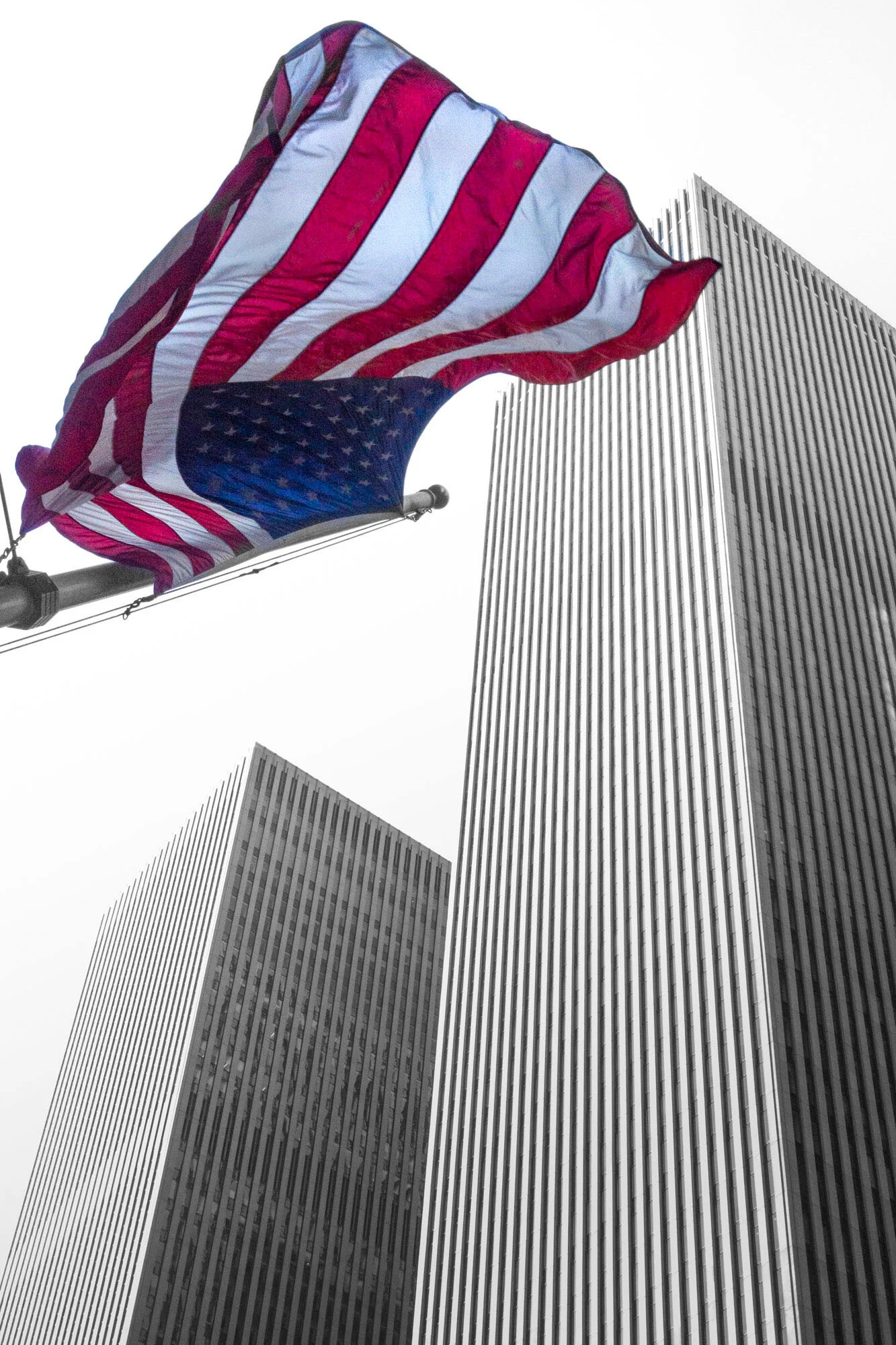 Red, white and blue American Flag, New York City       [Order Ref: NY 018]