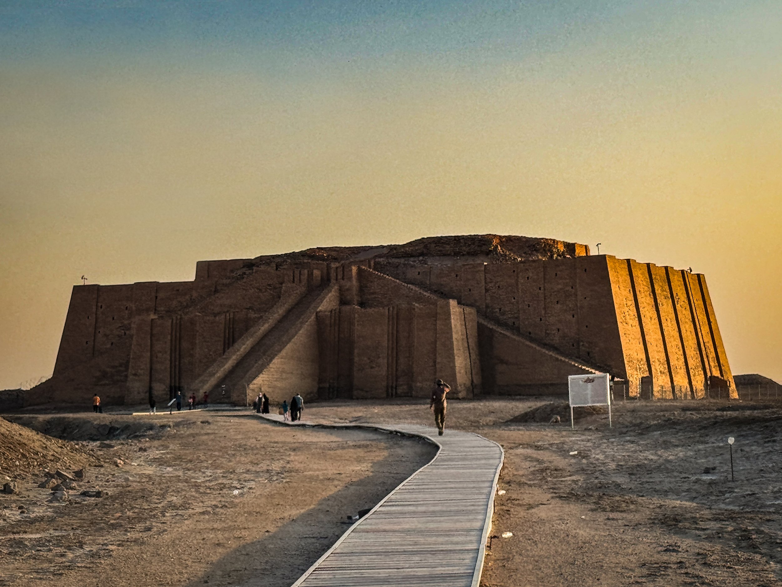 The multi-storeyed Ziggurat located in the ancient Mesopotamian City of Ur dates back to 2100 BCE.