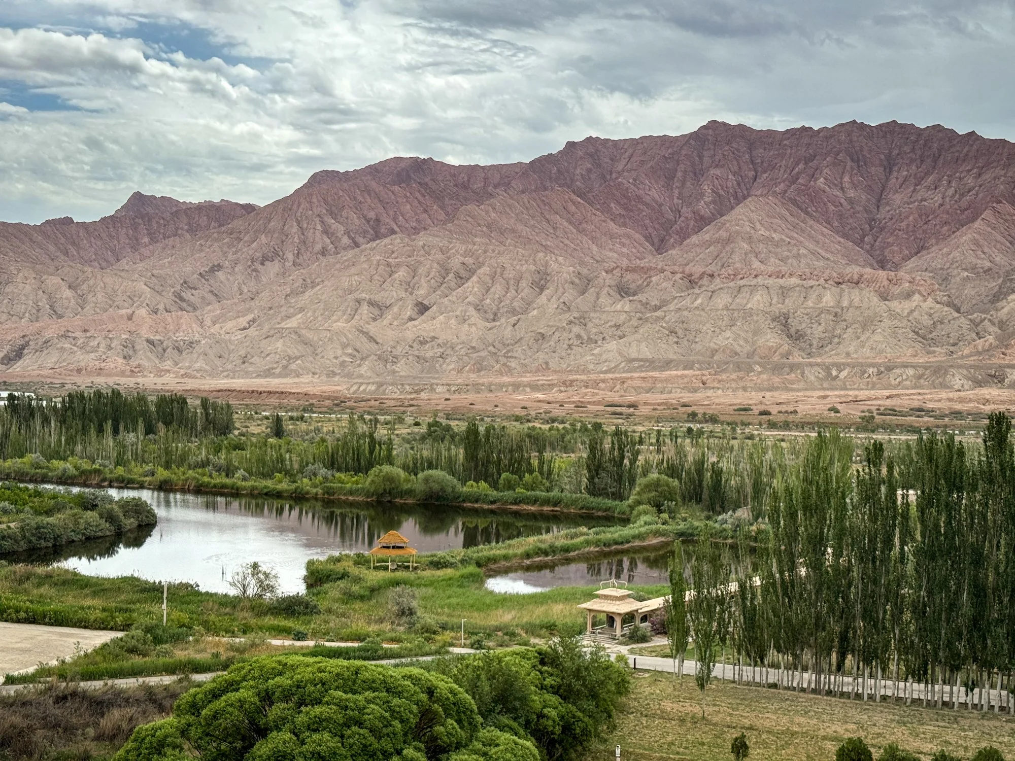 View from the caves over the oasis