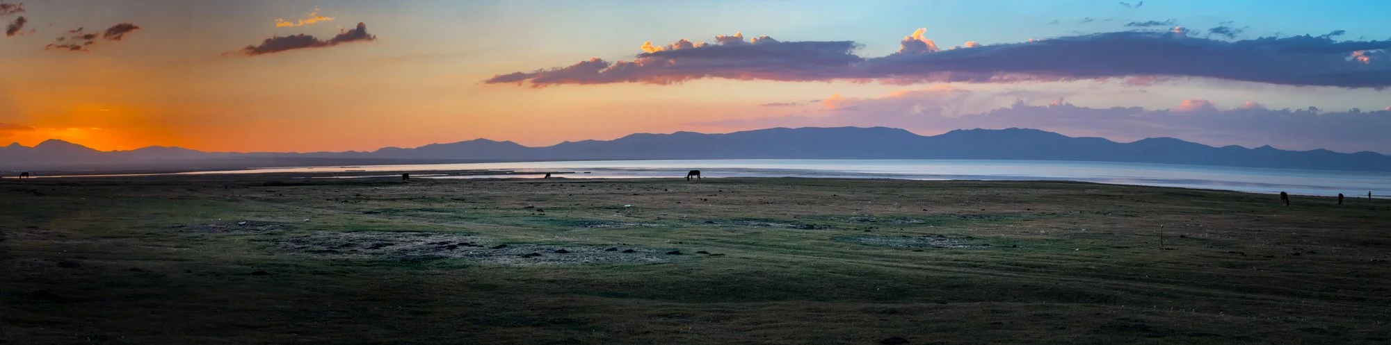 Sunset over Son Kul Lake