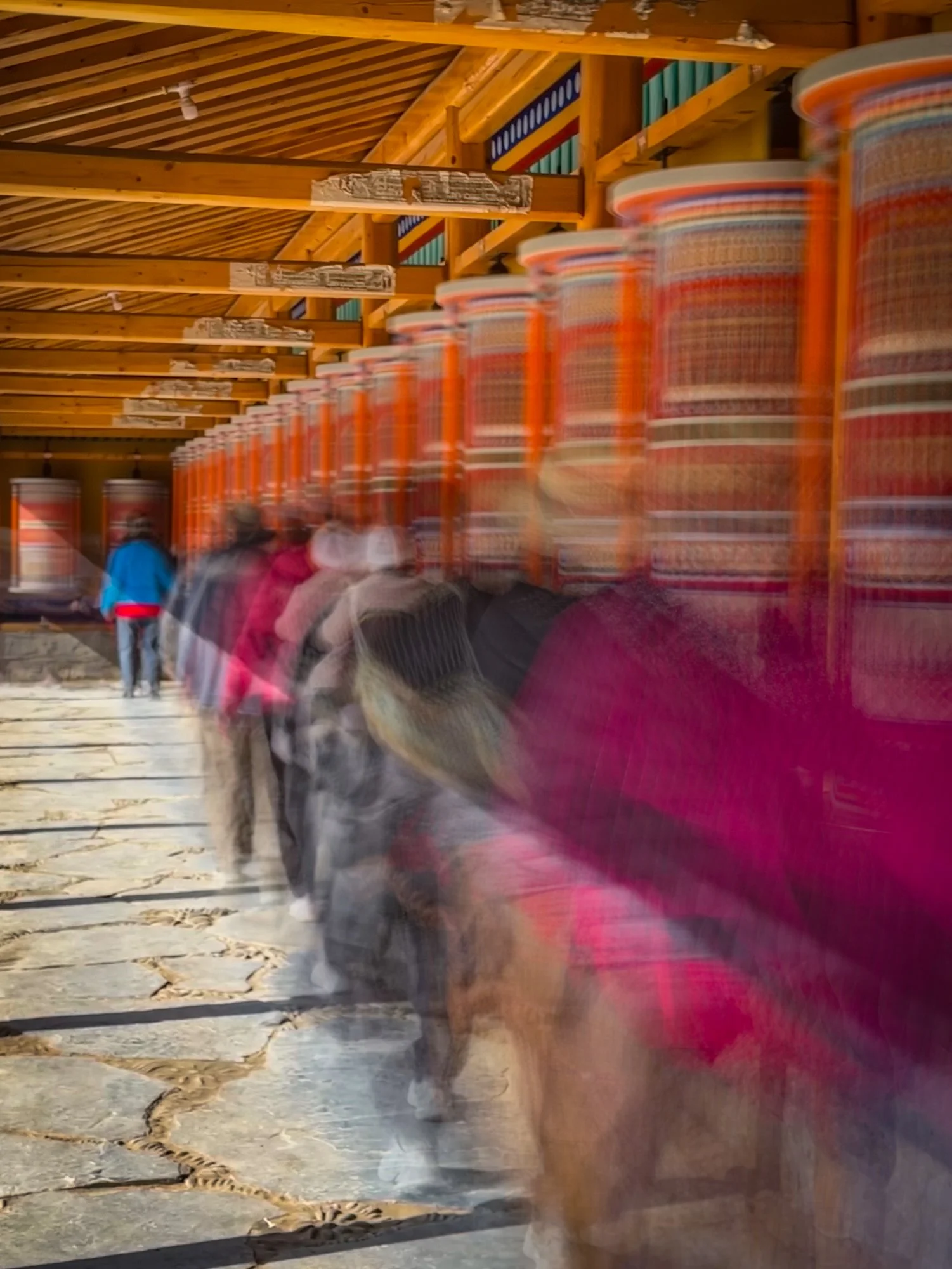 Turning the prayer wheels