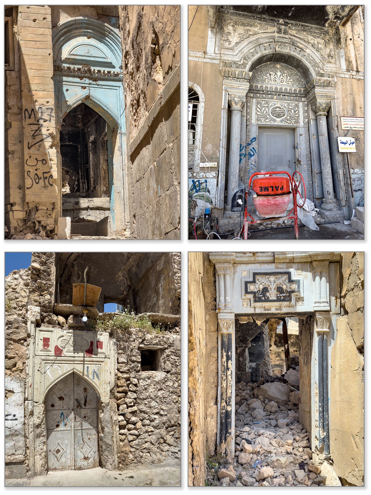 Beautiful old doorways, often leading nowhere but into rubble.