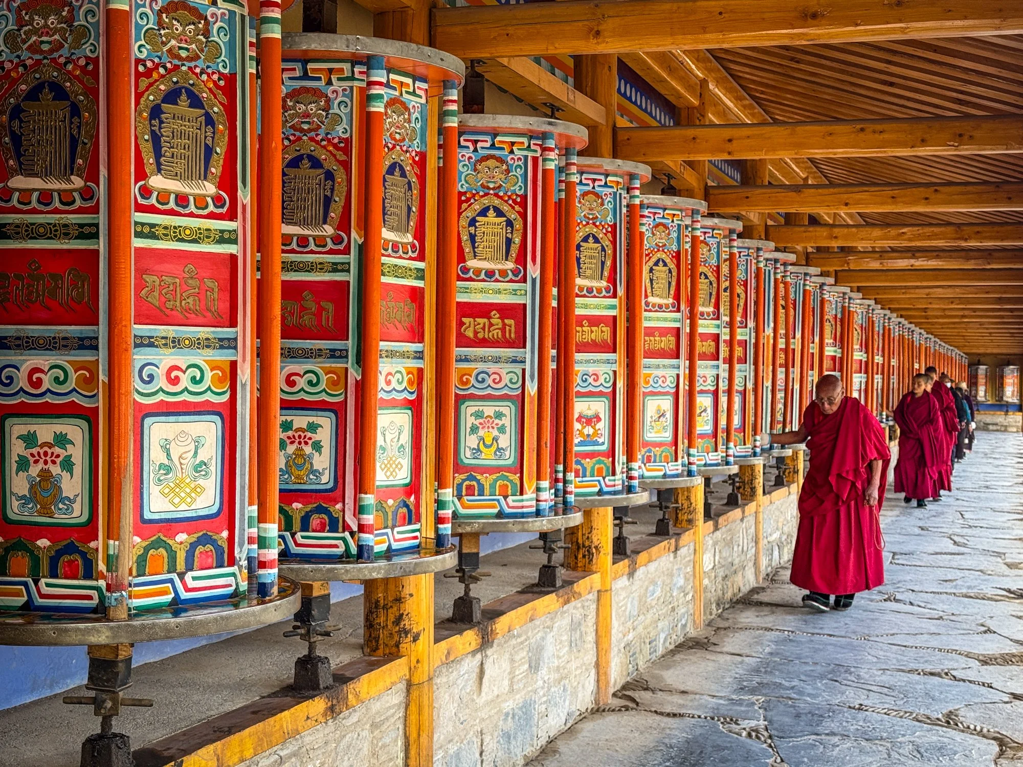 Turning the prayer wheels