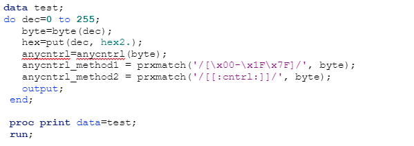 SAS Made Simple: ANYCNTRL &amp; NOTCNTRL Regex Alternatives for SAS