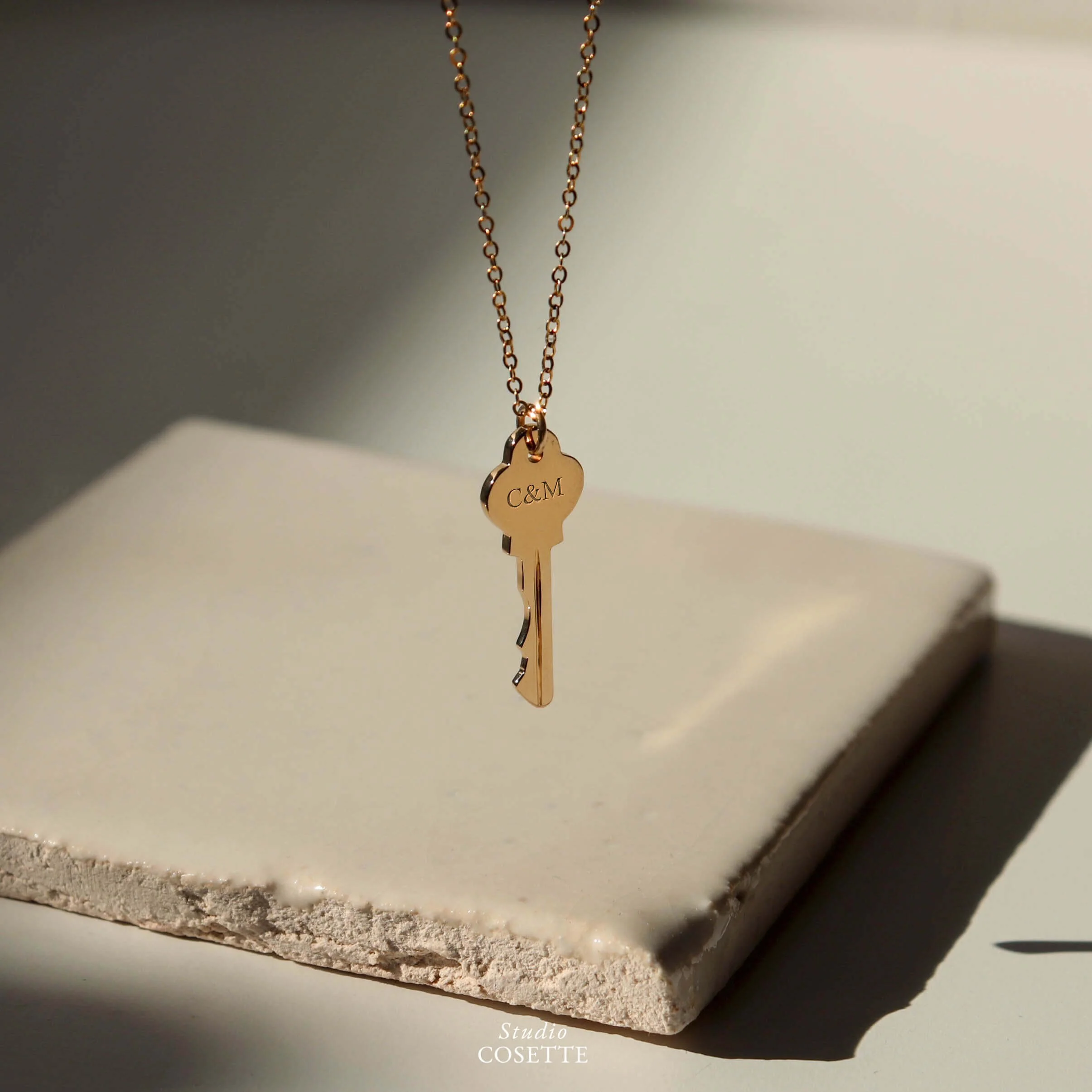 Personalized Key Charm Pendant Necklace 