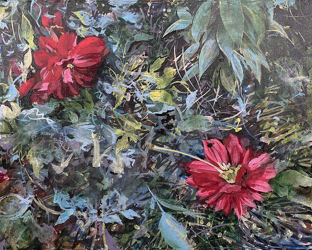 "November First, Dahlias", 16" x 20"