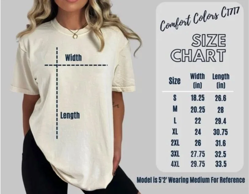 Comfort Colors Size Chart