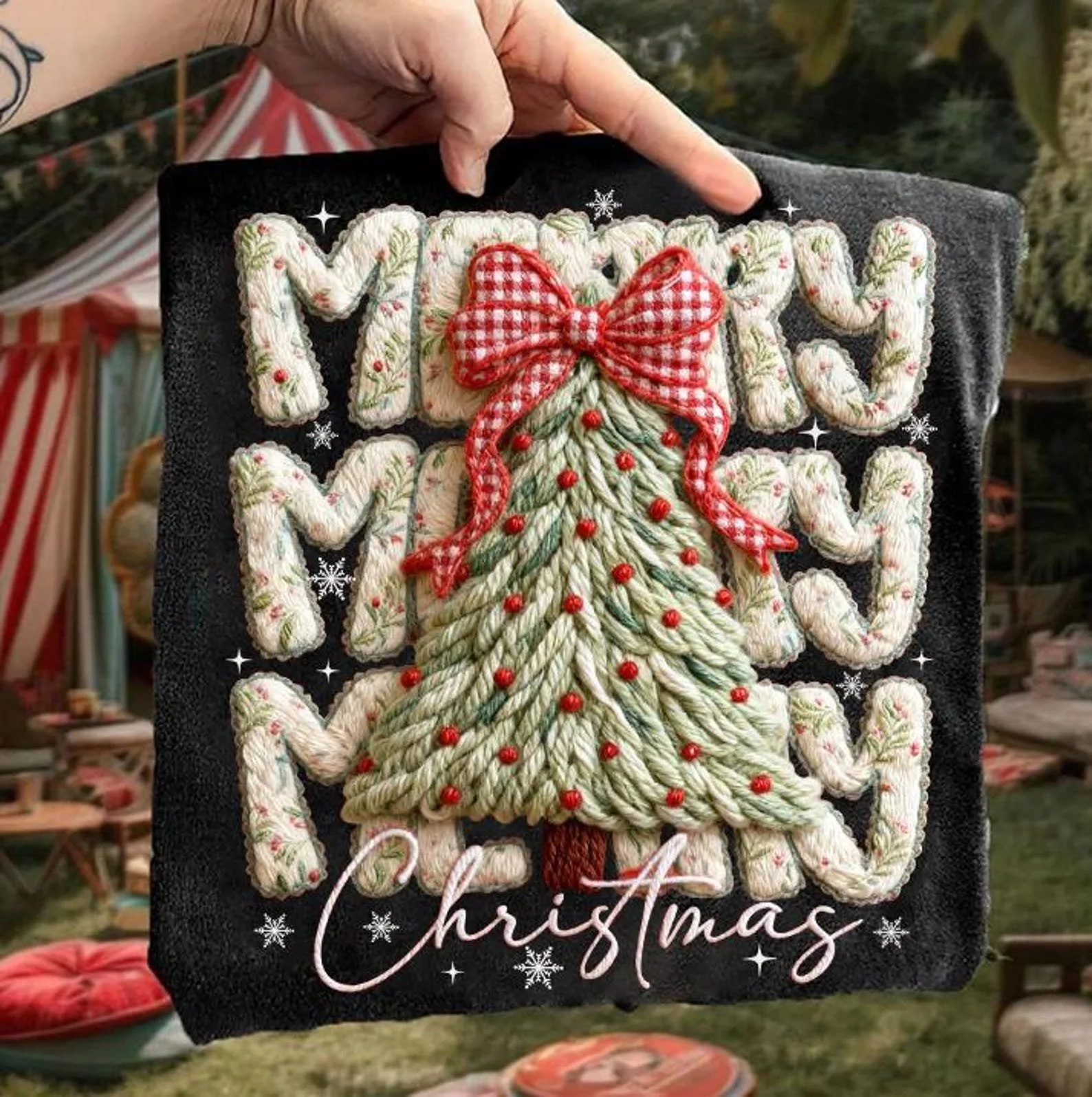 Merry Christmas Yarn Tree