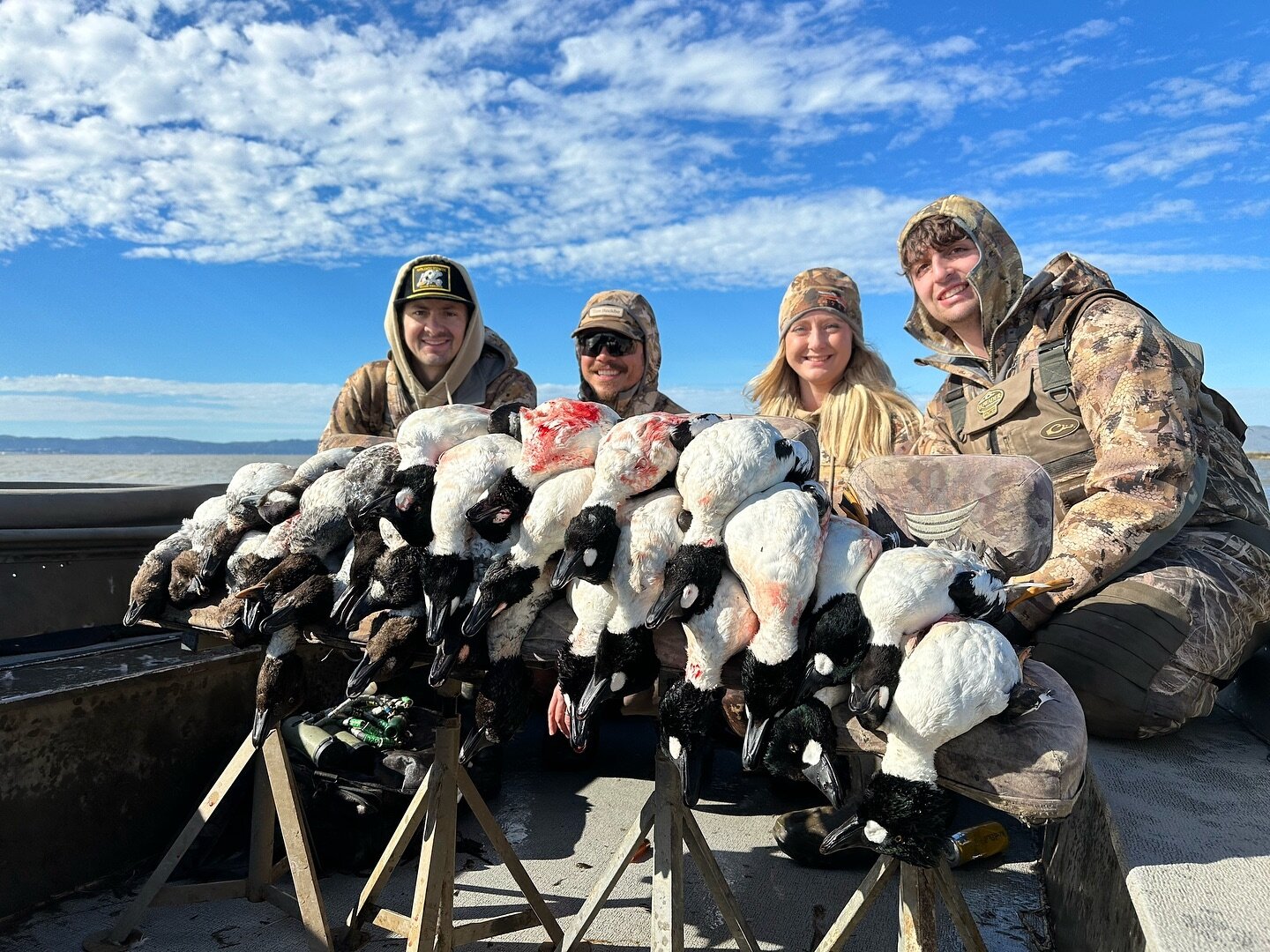 Had some snipers on the boat today! LIMITS!!!!! #goldenstateguideservice #duckhunting #hunting