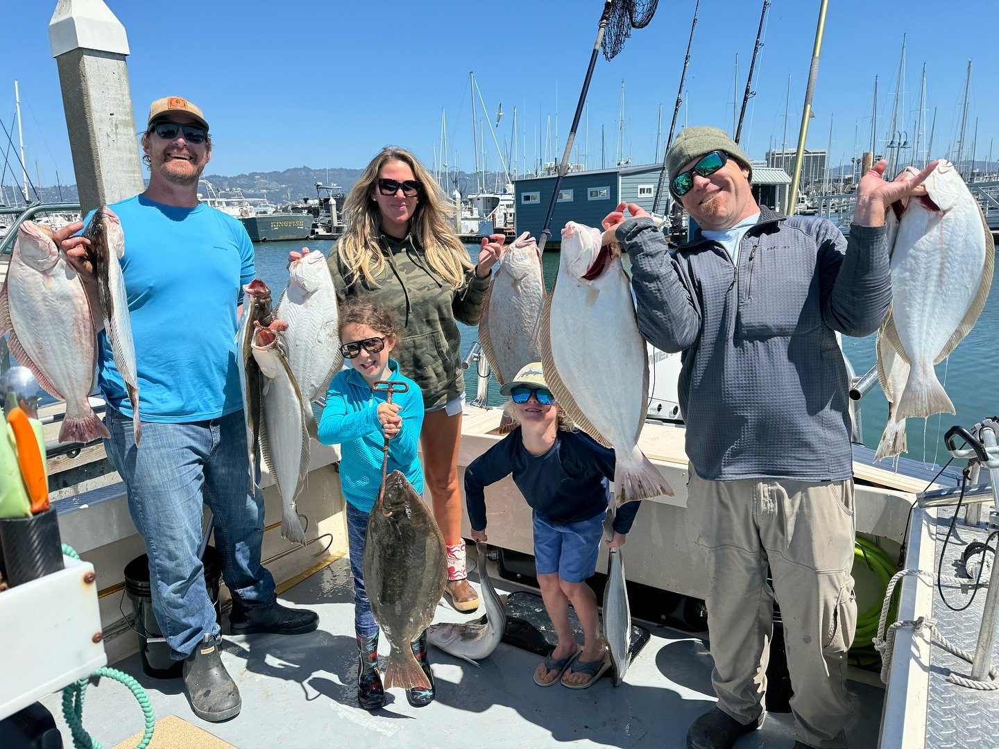 Am limits for our clients today!!! Call Capt Charlie to get out while the bite is hot!!! #goldenstateguideservice #scallywag #fishemeryville