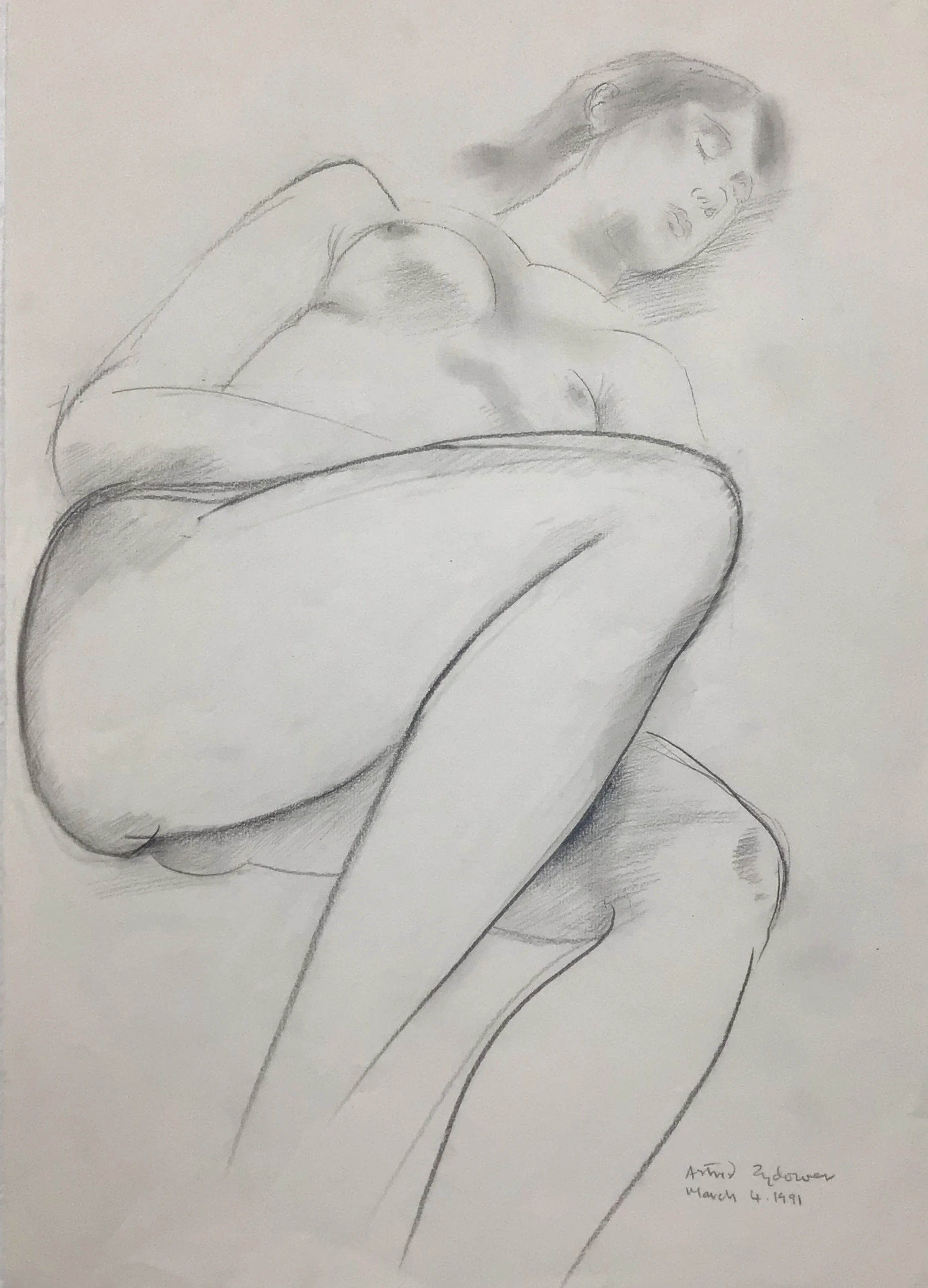 Figure Study
Graphite on paper
Paper size 60x43cm
Signed and dated 4th March 1991
£750 Unframed