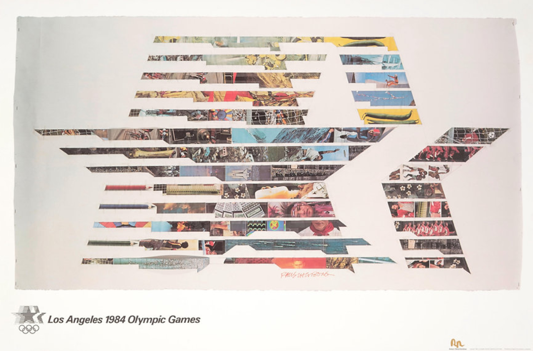 Robert Rauschenberg Hand-Signed 1984 Los Angeles Olympic Games Poster
Original poster produced for the 1984 Los Angeles Olympics

Offset lithographic on wove paper
1982
61 x 91 cm
Hand-signed by Rauschenberg
Edition of 750 with only 200 hand-signed e