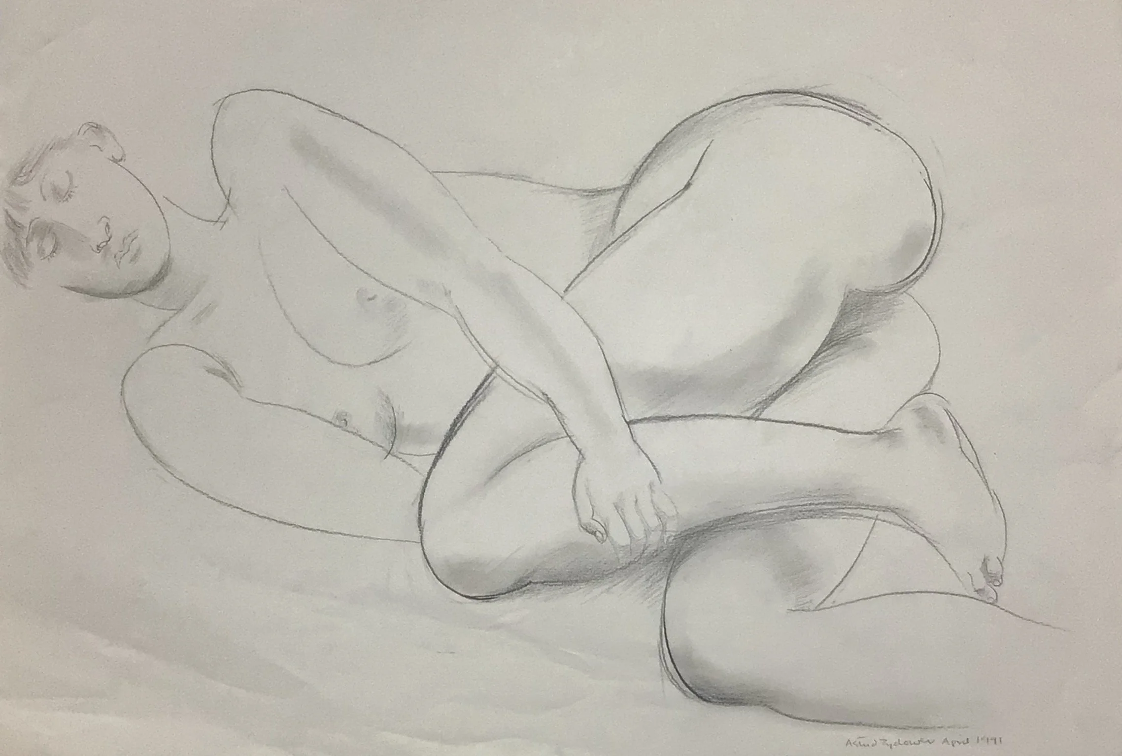 Figure Study
Graphite on paper
Paper size 60x43cm
Signed and dated April 1991
£750 Unframed