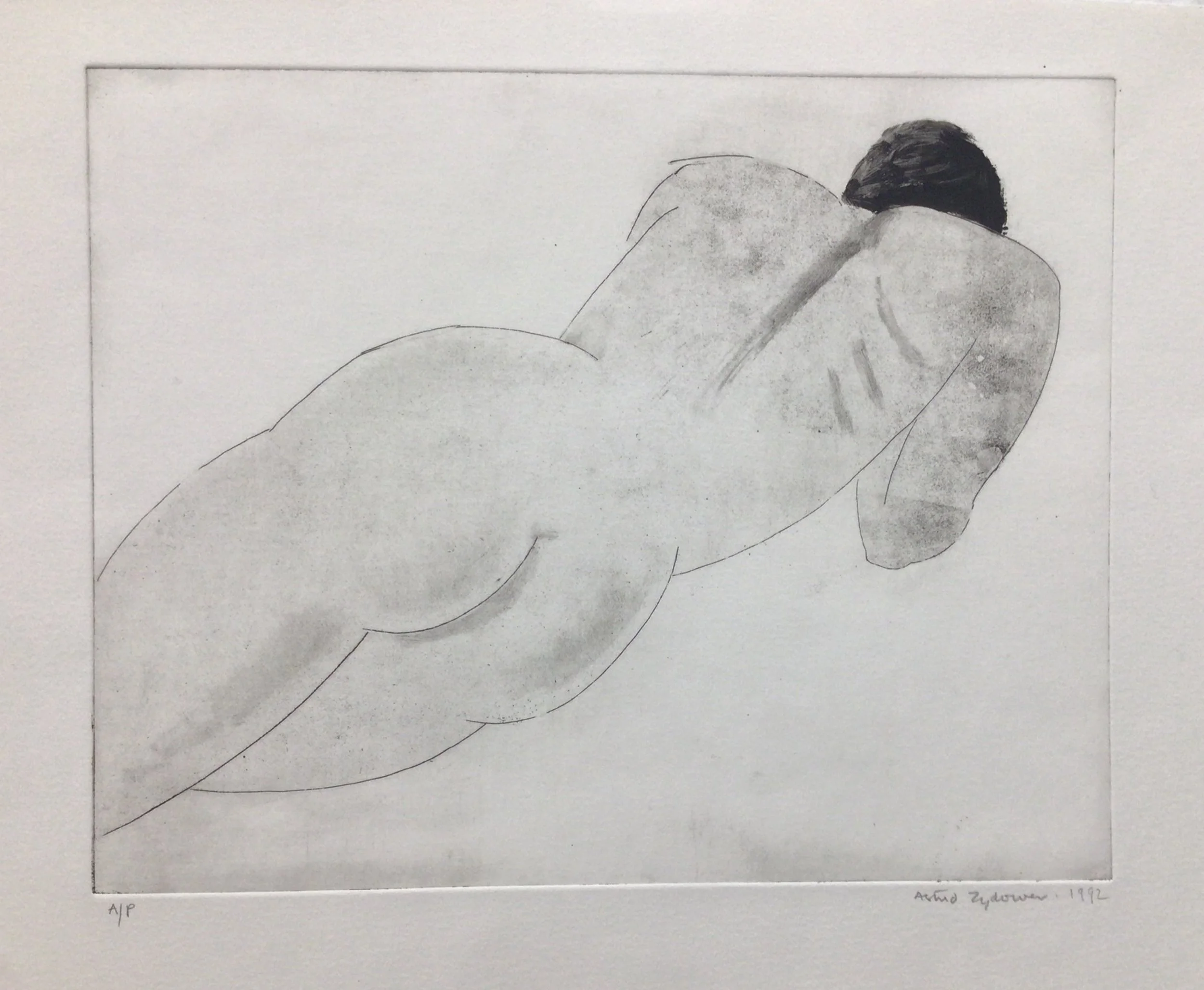 56: Untitled (Figure lyong on their front)
Etching and Aquatint
Image Size 35x25cm
Signed and dated 1992
£725
1 Copy available