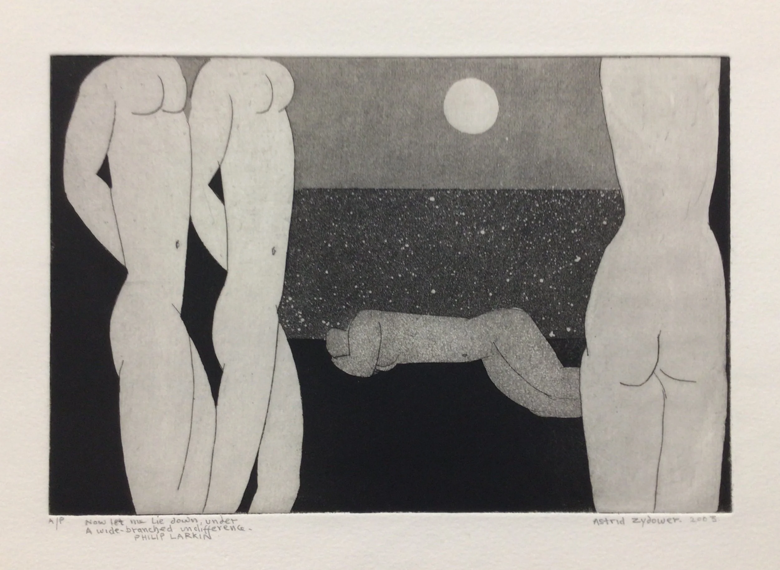 5: Untitled ( Now let me lie down) 3rd State
Etching and Aquatint
Image Size 24x16cm 
A/P Signed and dated 2003
£575 (Sold)