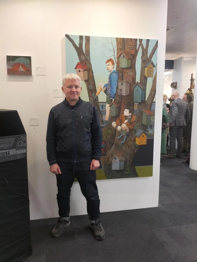 Geraint Evans with his painting