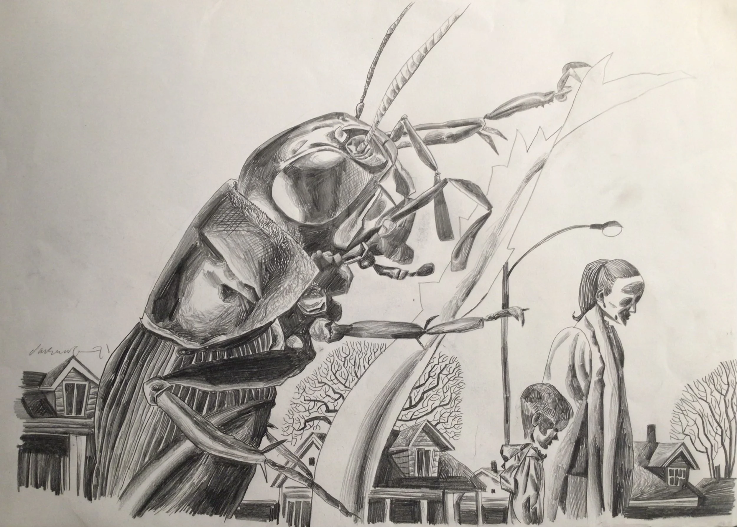 20: The Night. 
Pencil on Paper. Paper Size 420x594mm. SOLD