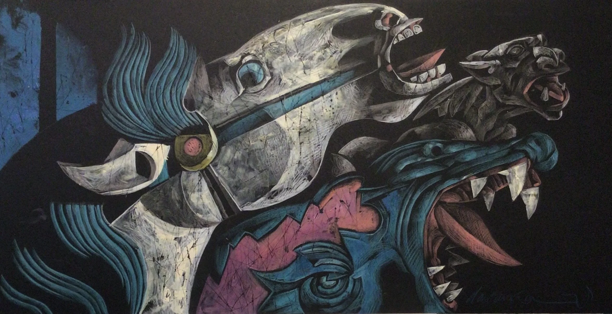 3: Dark Carnival Artwork. 
Mixed Media on Card. 590x300mm SOLD