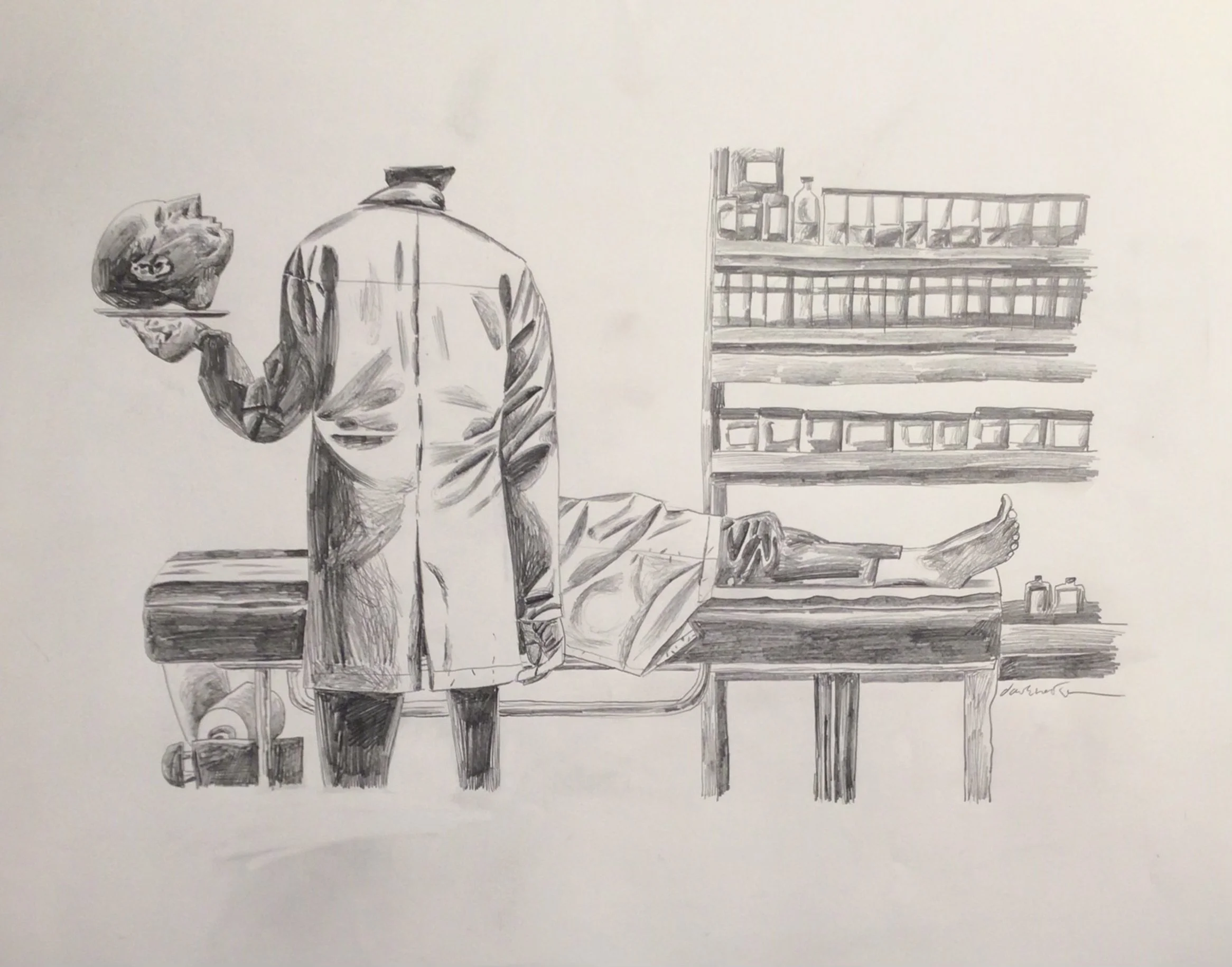 10: The Handler. 
Pencil on Paper. Paper Size 420x594mm. £500