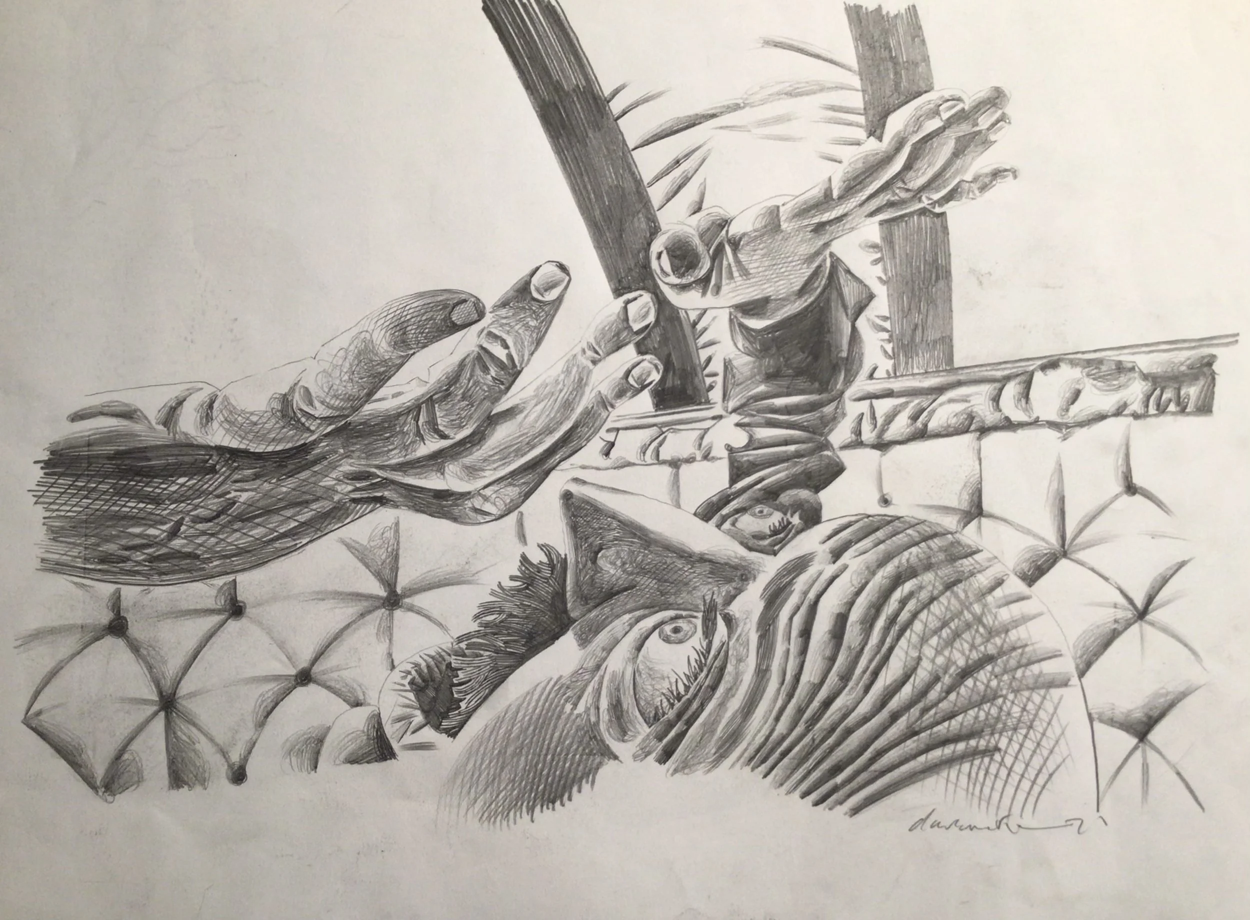 19: The Coffin. 
Pencil on Paper. Paper Size 420x594m. £500